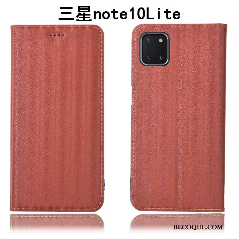 Kuori Samsung Galaxy Note 10 Lite Laukut Kaltevuus Puhelimen Kuoret, Kotelo Samsung Galaxy Note 10 Lite Nahka Kukkakuvio Viini Punainen