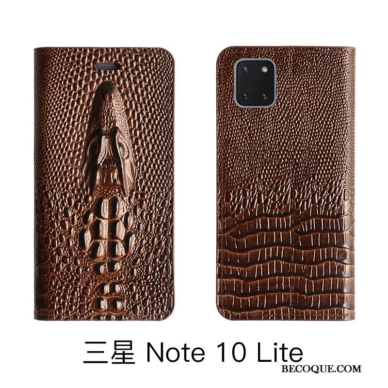 Kuori Samsung Galaxy Note 10 Lite Laukut Ylellisyys Keltainen, Kotelo Samsung Galaxy Note 10 Lite Nahka Lehmä Puhelimen Kuoret