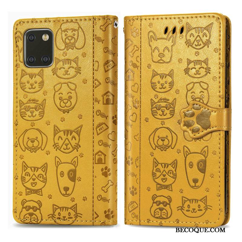 Kuori Samsung Galaxy Note 10 Lite Nahka Kukka Violetti, Kotelo Samsung Galaxy Note 10 Lite Kuoret Koira Puhelimen Kuoret