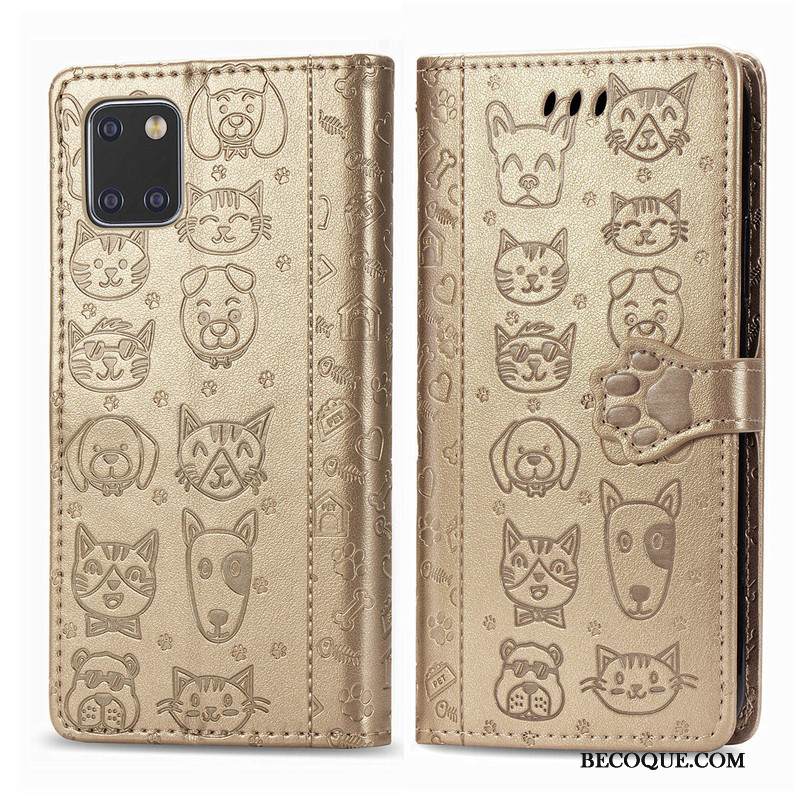 Kuori Samsung Galaxy Note 10 Lite Nahka Kukka Violetti, Kotelo Samsung Galaxy Note 10 Lite Kuoret Koira Puhelimen Kuoret