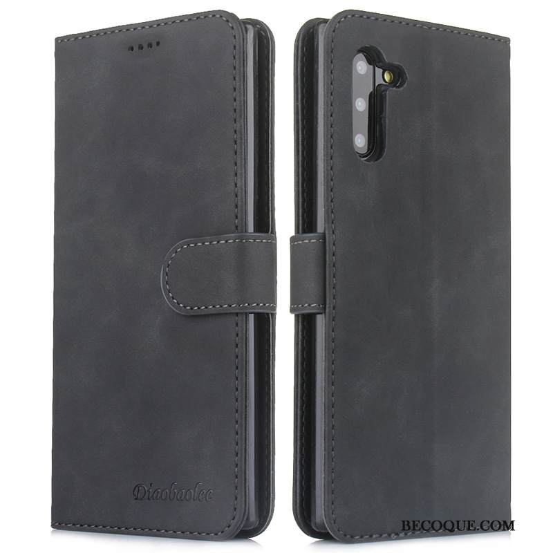 Kuori Samsung Galaxy Note 10 Nahka Puhelimen Kuoret Harmaa, Kotelo Samsung Galaxy Note 10 Kuoret