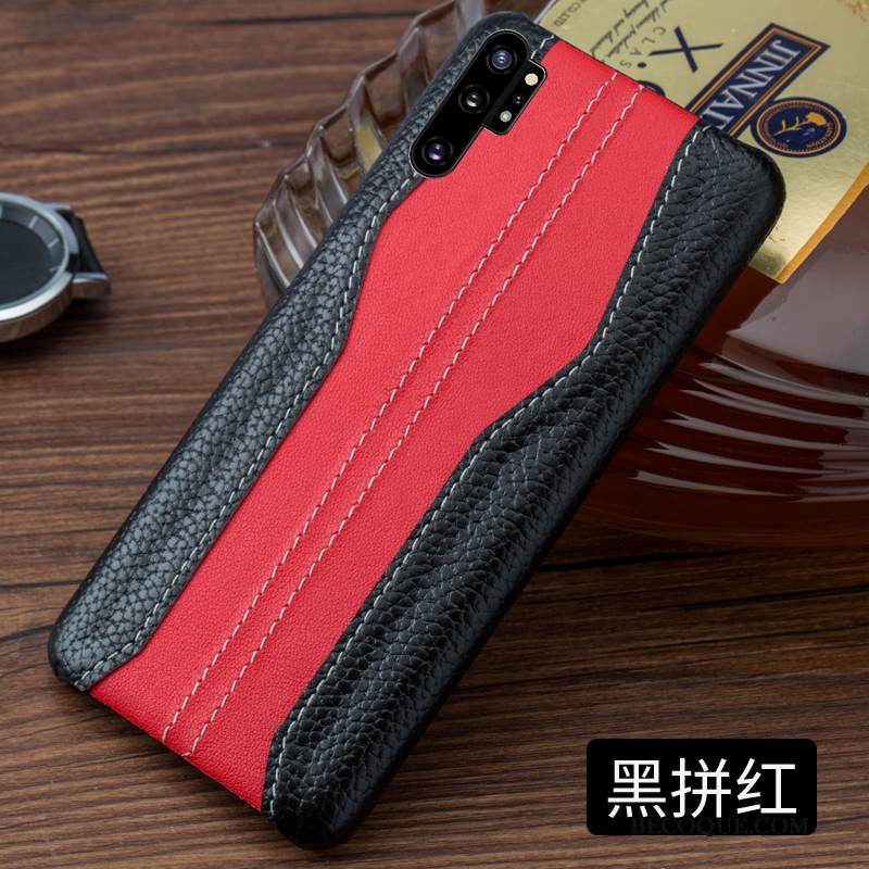 Kuori Samsung Galaxy Note 10+ Nahka Sininen Puhelimen Kuoret, Kotelo Samsung Galaxy Note 10+ Suojaus