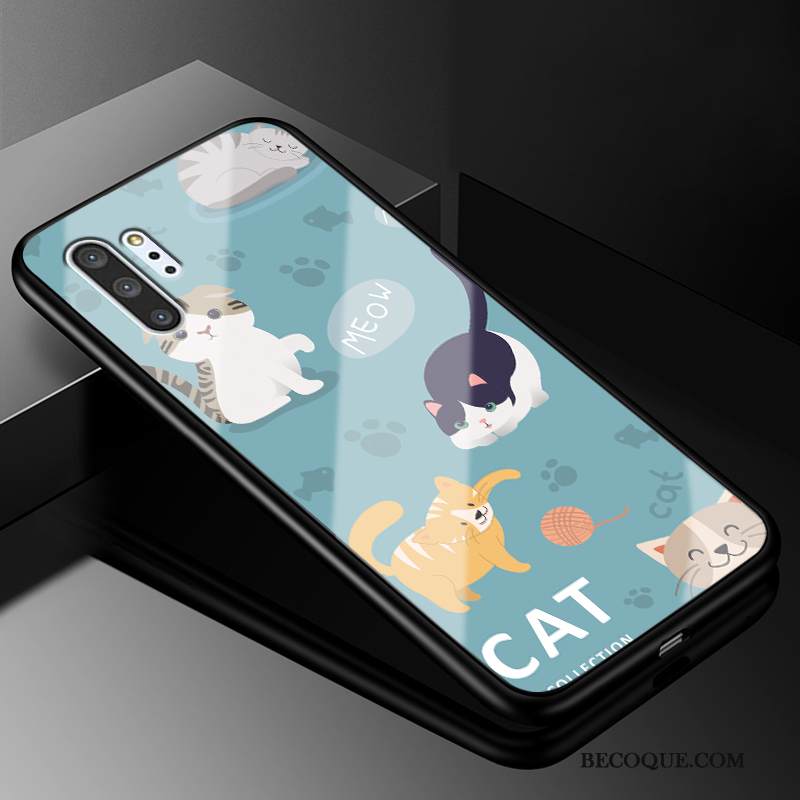 Kuori Samsung Galaxy Note 10+ Sarjakuva Murtumaton Valkoinen, Kotelo Samsung Galaxy Note 10+ Suojaus Kova Lasi