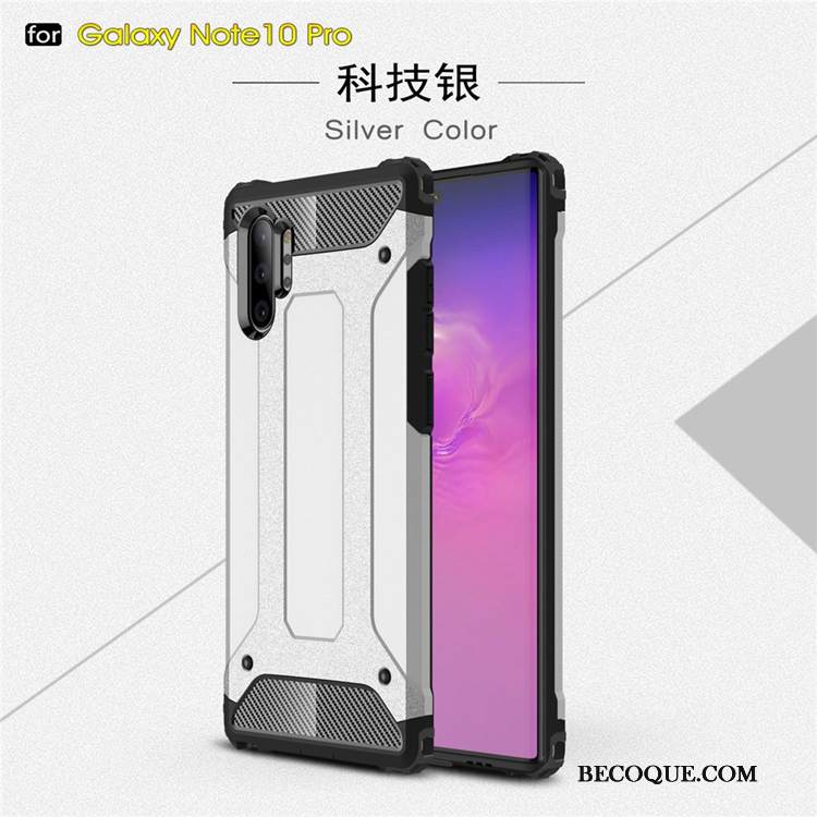 Kuori Samsung Galaxy Note 10+ Silikoni Murtumaton Puhelimen Kuoret, Kotelo Samsung Galaxy Note 10+ Laukut Pu Sininen