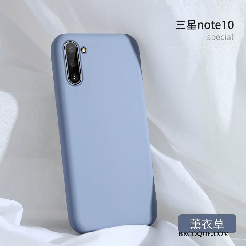 Kuori Samsung Galaxy Note 10 Silikoni Sininen Puhelimen Kuoret, Kotelo Samsung Galaxy Note 10 Luova Kiinteä Väri Ultra