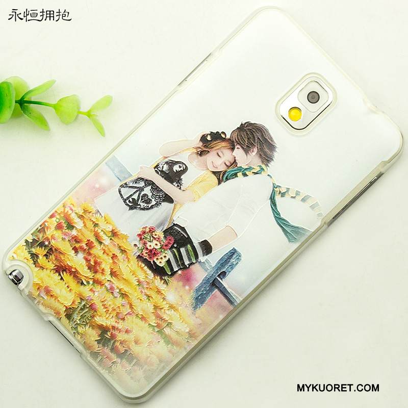 Kuori Samsung Galaxy Note 3 Kohokuviointi Puhelimen Kuoret Kevyt, Kotelo Samsung Galaxy Note 3 Suojaus Vaaleansininen