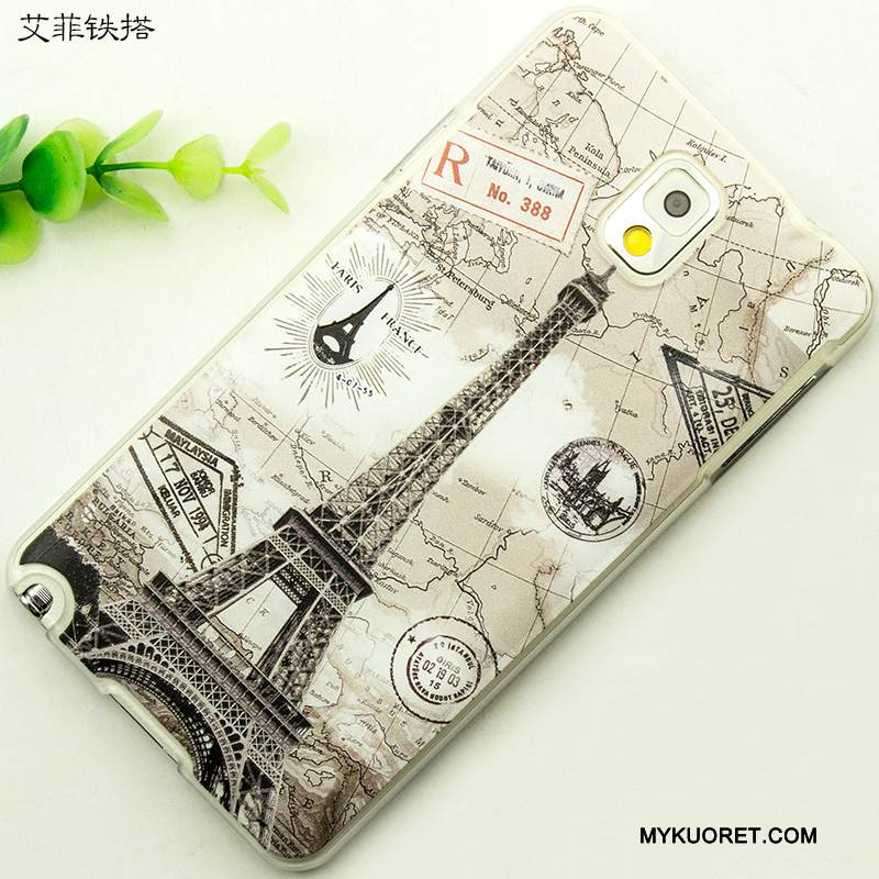 Kuori Samsung Galaxy Note 3 Kohokuviointi Puhelimen Kuoret Kevyt, Kotelo Samsung Galaxy Note 3 Suojaus Vaaleansininen