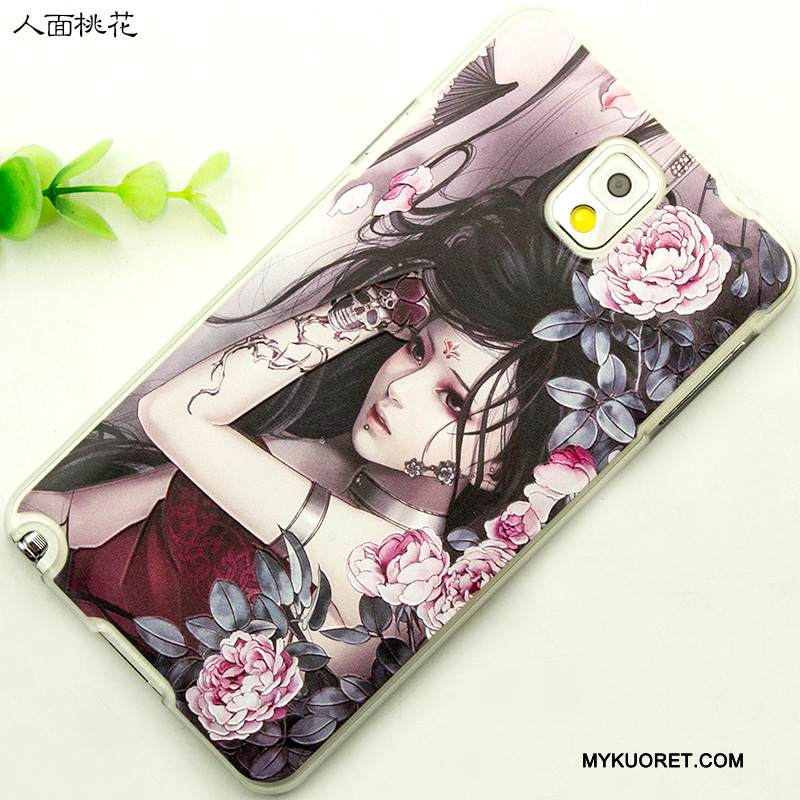 Kuori Samsung Galaxy Note 3 Kohokuviointi Puhelimen Kuoret Kevyt, Kotelo Samsung Galaxy Note 3 Suojaus Vaaleansininen