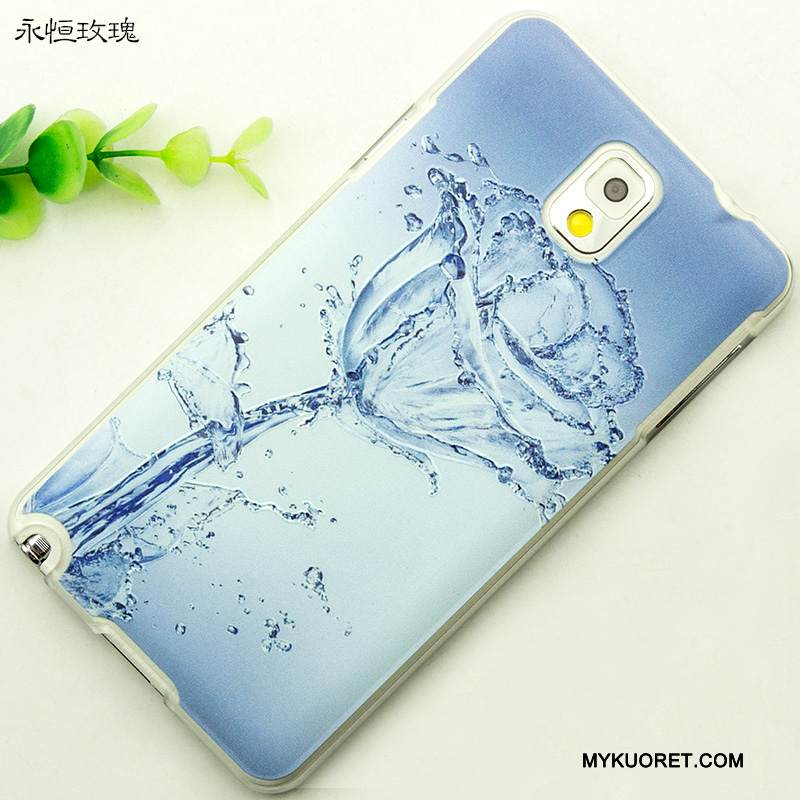 Kuori Samsung Galaxy Note 3 Kohokuviointi Puhelimen Kuoret Kevyt, Kotelo Samsung Galaxy Note 3 Suojaus Vaaleansininen