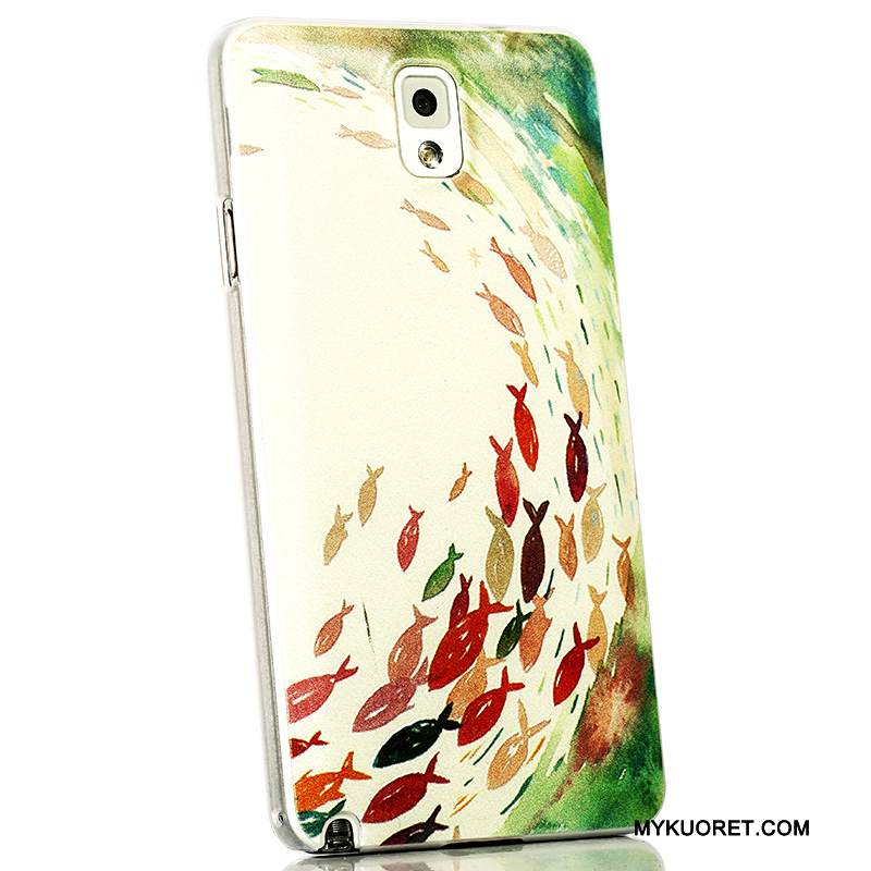 Kuori Samsung Galaxy Note 3 Kohokuviointi Puhelimen Kuoret Pesty Suede, Kotelo Samsung Galaxy Note 3 Monivärinen Ohut Ultra