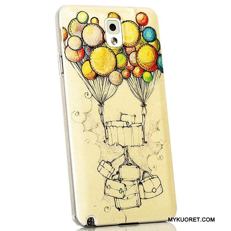 Kuori Samsung Galaxy Note 3 Kohokuviointi Puhelimen Kuoret Pesty Suede, Kotelo Samsung Galaxy Note 3 Monivärinen Ohut Ultra