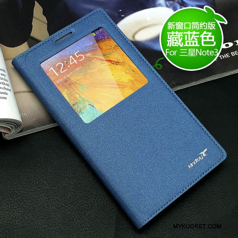 Kuori Samsung Galaxy Note 3 Nahka Uusi Kulta, Kotelo Samsung Galaxy Note 3 Suojaus Puhelimen Kuoret