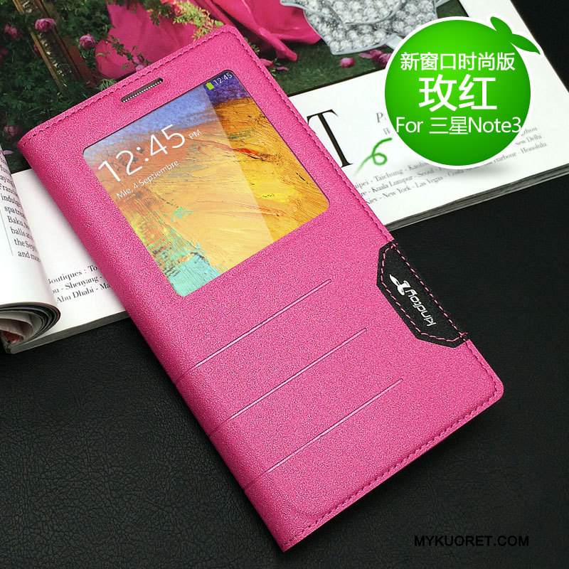 Kuori Samsung Galaxy Note 3 Nahka Uusi Kulta, Kotelo Samsung Galaxy Note 3 Suojaus Puhelimen Kuoret