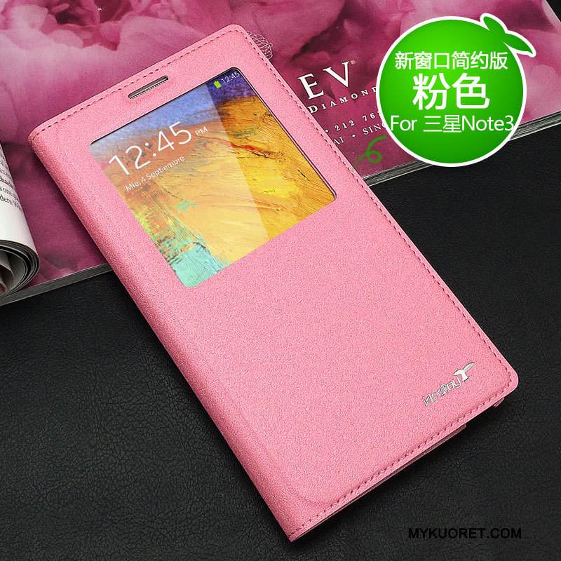 Kuori Samsung Galaxy Note 3 Nahka Uusi Kulta, Kotelo Samsung Galaxy Note 3 Suojaus Puhelimen Kuoret