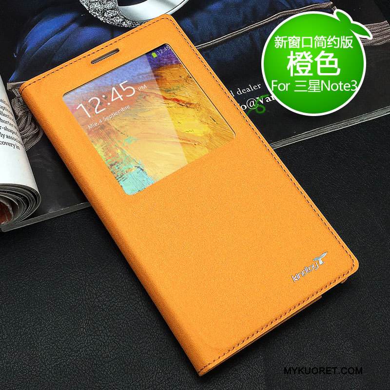 Kuori Samsung Galaxy Note 3 Nahka Uusi Kulta, Kotelo Samsung Galaxy Note 3 Suojaus Puhelimen Kuoret
