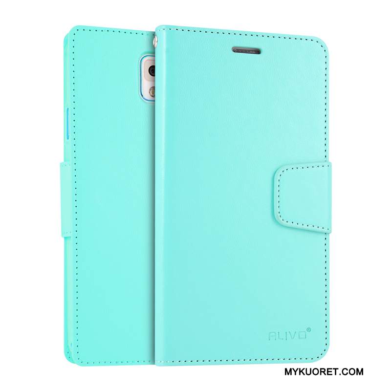 Kuori Samsung Galaxy Note 3 Nahka Violetti Puhelimen Kuoret, Kotelo Samsung Galaxy Note 3 Suojaus