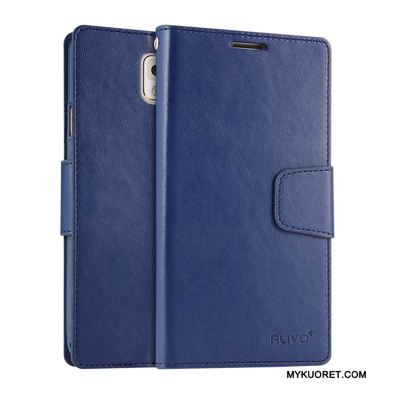 Kuori Samsung Galaxy Note 3 Nahka Violetti Puhelimen Kuoret, Kotelo Samsung Galaxy Note 3 Suojaus
