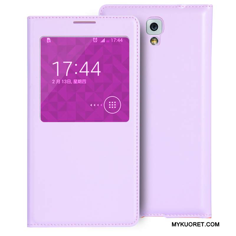 Kuori Samsung Galaxy Note 3 Nahka Violetti Puhelimen Kuoret, Kotelo Samsung Galaxy Note 3 Suojaus
