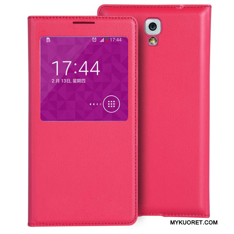 Kuori Samsung Galaxy Note 3 Nahka Violetti Puhelimen Kuoret, Kotelo Samsung Galaxy Note 3 Suojaus