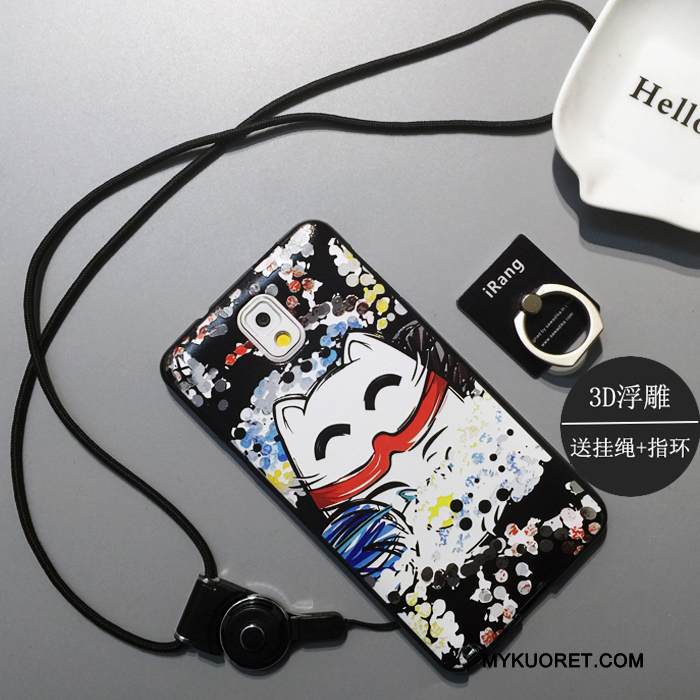 Kuori Samsung Galaxy Note 3 Silikoni Ihana Puhelimen Kuoret, Kotelo Samsung Galaxy Note 3 Sarjakuva Musta Rikkaus