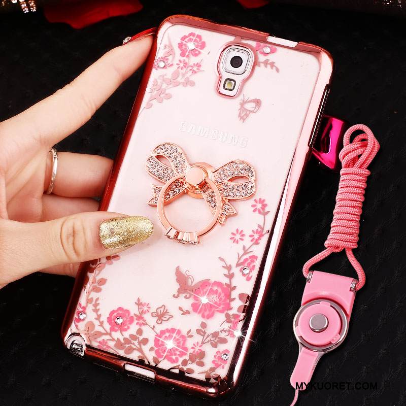 Kuori Samsung Galaxy Note 3 Silikoni Puhelimen Kuoret Ripustettavat Koristeet, Kotelo Samsung Galaxy Note 3 Suojaus Jauhe Rengas