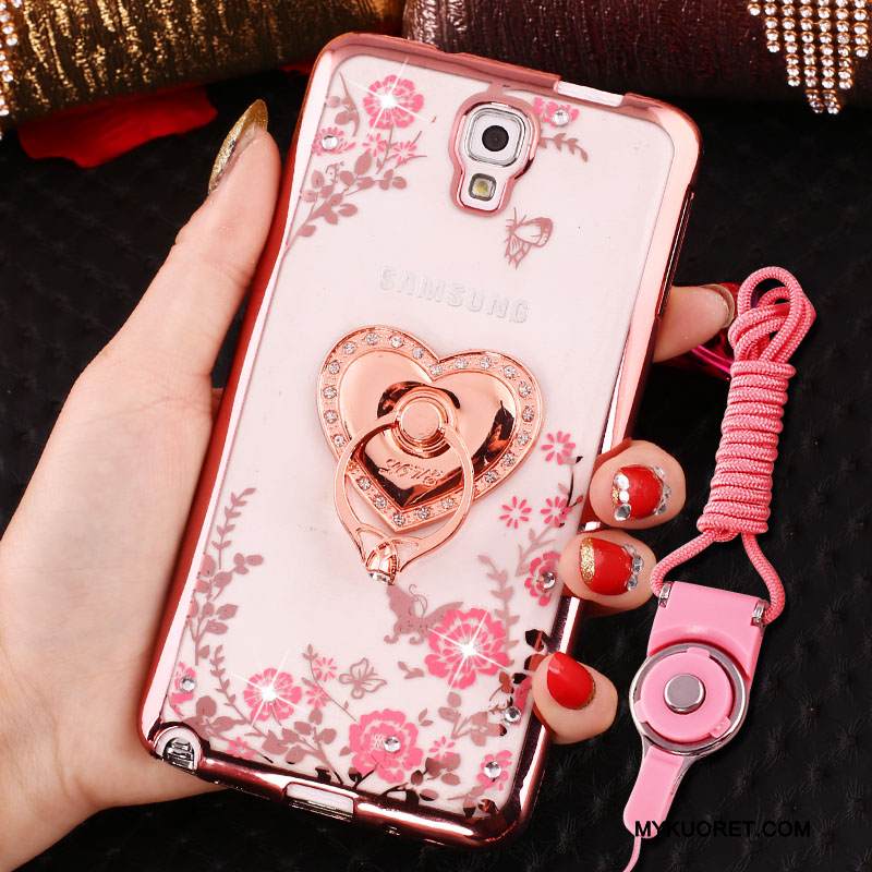 Kuori Samsung Galaxy Note 3 Silikoni Puhelimen Kuoret Ripustettavat Koristeet, Kotelo Samsung Galaxy Note 3 Suojaus Jauhe Rengas