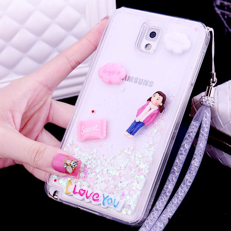 Kuori Samsung Galaxy Note 3 Silikoni Ripustettavat Koristeet Puhelimen Kuoret, Kotelo Samsung Galaxy Note 3 Suojaus Ihana Juoksuhiekka