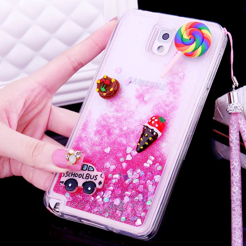 Kuori Samsung Galaxy Note 3 Silikoni Ripustettavat Koristeet Puhelimen Kuoret, Kotelo Samsung Galaxy Note 3 Suojaus Ihana Juoksuhiekka