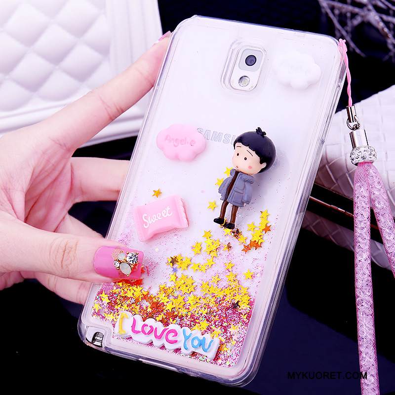 Kuori Samsung Galaxy Note 3 Silikoni Ripustettavat Koristeet Puhelimen Kuoret, Kotelo Samsung Galaxy Note 3 Suojaus Ihana Juoksuhiekka