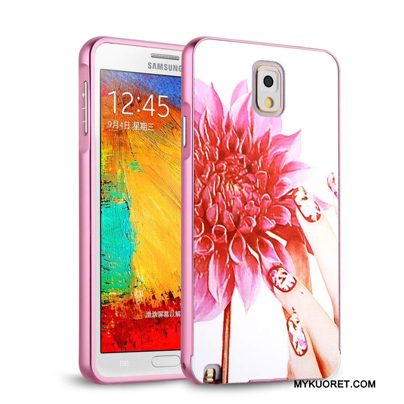 Kuori Samsung Galaxy Note 3 Tuki Kehys Kalvo, Kotelo Samsung Galaxy Note 3 Metalli Murtumaton Kulta