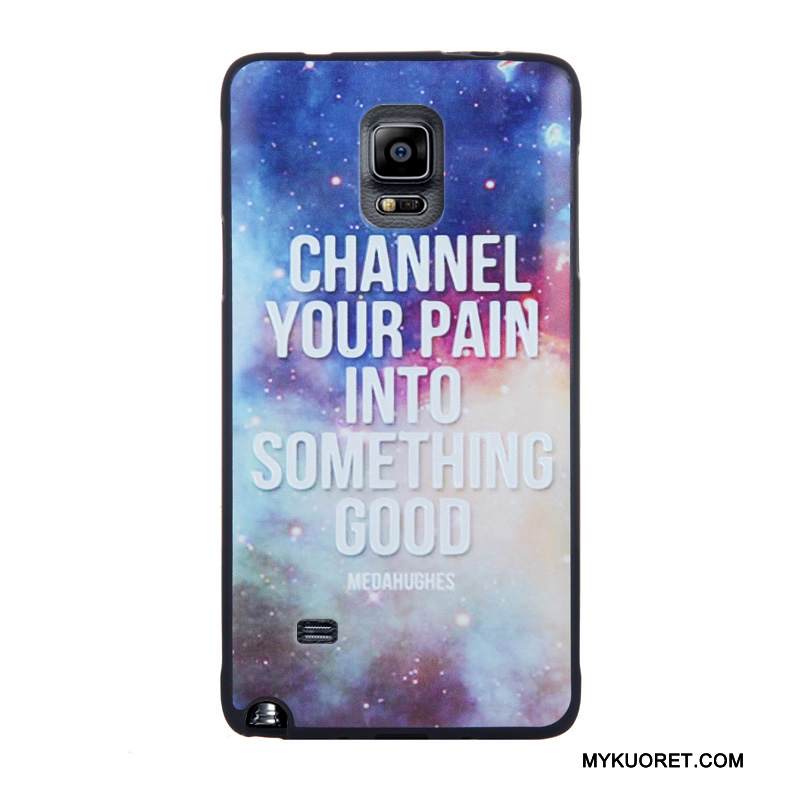 Kuori Samsung Galaxy Note 4 Kohokuviointi Puhelimen Kuoret Karkaisu, Kotelo Samsung Galaxy Note 4 Suojaus Kalvo Trendi