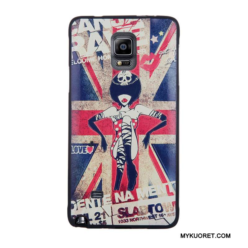 Kuori Samsung Galaxy Note 4 Kohokuviointi Puhelimen Kuoret Karkaisu, Kotelo Samsung Galaxy Note 4 Suojaus Kalvo Trendi