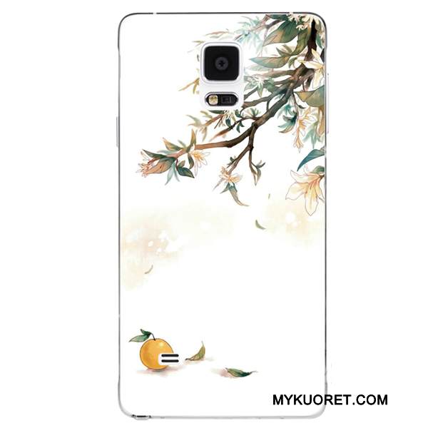 Kuori Samsung Galaxy Note 4 Kukka- Violetti Kiinalainen Tyyli, Kotelo Samsung Galaxy Note 4 Silikoni Puhelimen Kuoret Ripustettavat Koristeet