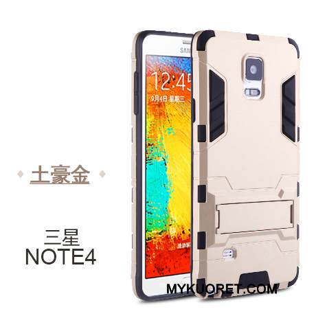 Kuori Samsung Galaxy Note 4 Laukut Kulta Yksinkertainen, Kotelo Samsung Galaxy Note 4 Silikoni Murtumaton Kova