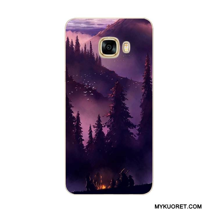 Kuori Samsung Galaxy Note 4 Laukut Maisema Puhelimen Kuoret, Kotelo Samsung Galaxy Note 4 Pehmeä Neste Kaunis Violetti