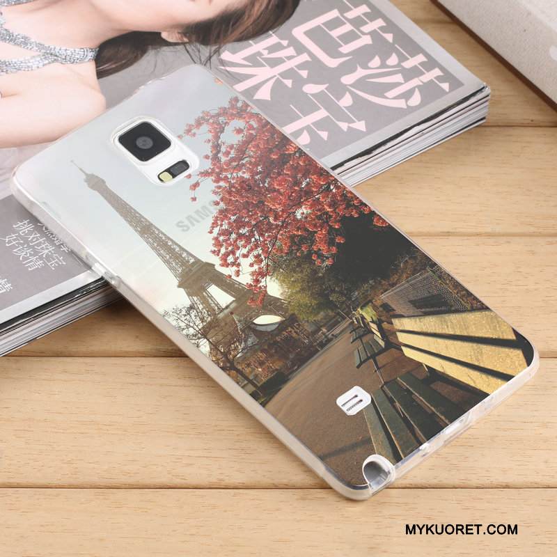 Kuori Samsung Galaxy Note 4 Pehmeä Neste Persoonallisuus Trendi, Kotelo Samsung Galaxy Note 4 Laukut Harmaa Läpinäkyvä