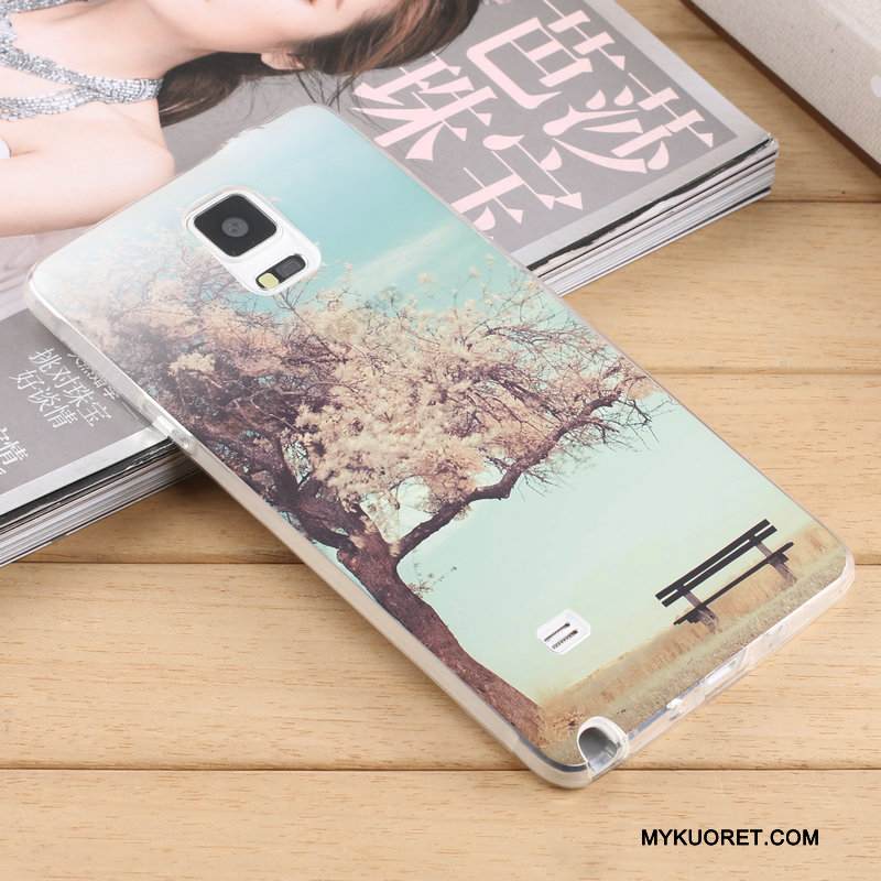 Kuori Samsung Galaxy Note 4 Pehmeä Neste Persoonallisuus Trendi, Kotelo Samsung Galaxy Note 4 Laukut Harmaa Läpinäkyvä