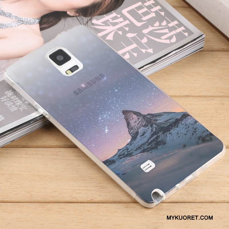 Kuori Samsung Galaxy Note 4 Pehmeä Neste Persoonallisuus Trendi, Kotelo Samsung Galaxy Note 4 Laukut Harmaa Läpinäkyvä