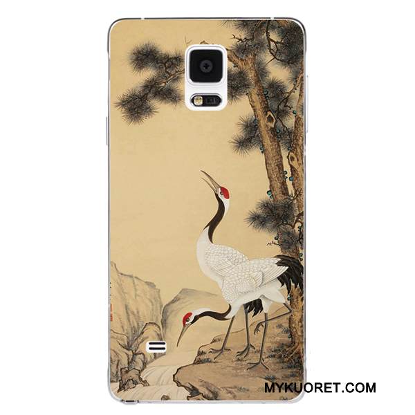 Kuori Samsung Galaxy Note 4 Pehmeä Neste Puhelimen Kuoret Kiinalainen Tyyli, Kotelo Samsung Galaxy Note 4 Silikoni Lintu Kuvio