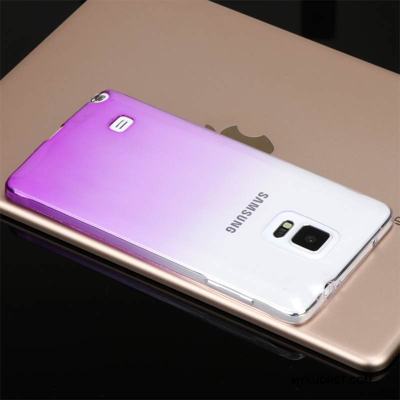Kuori Samsung Galaxy Note 4 Silikoni Läpinäkyvä Sininen, Kotelo Samsung Galaxy Note 4 Suojaus Kevyt Puhelimen Kuoret