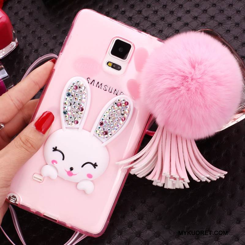 Kuori Samsung Galaxy Note 4 Silikoni Pompon Violetti, Kotelo Samsung Galaxy Note 4 Strassi Kani Puhelimen Kuoret