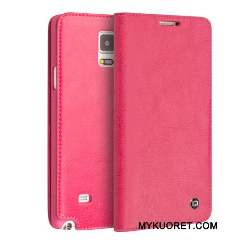 Kuori Samsung Galaxy Note 4 Suojaus Punainen, Kotelo Samsung Galaxy Note 4 Nahka