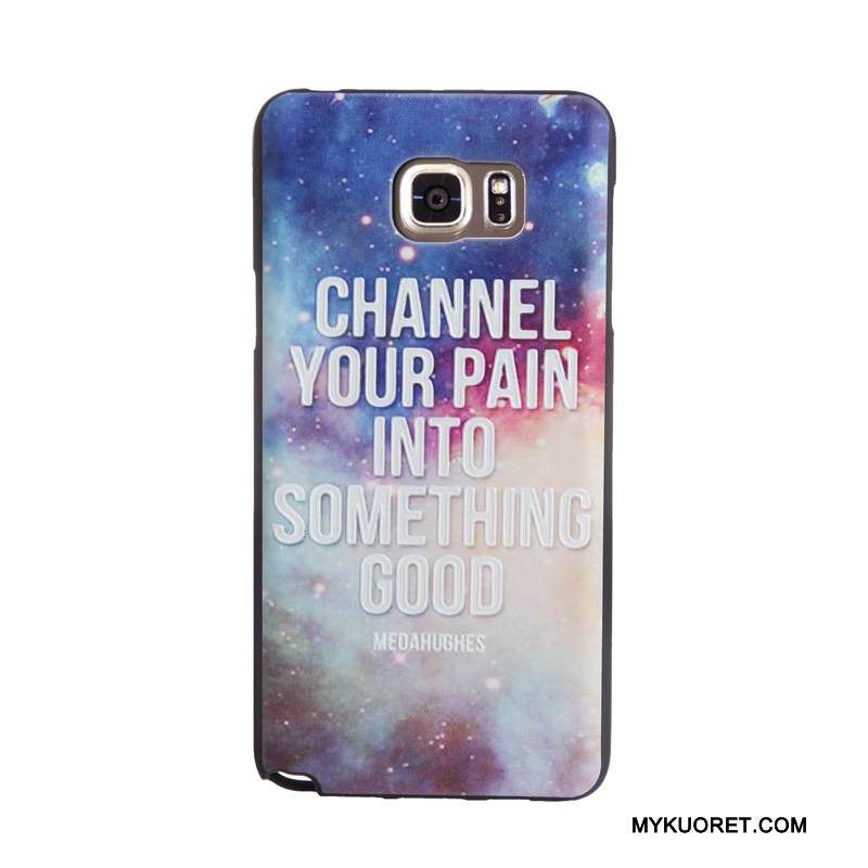 Kuori Samsung Galaxy Note 5 Kohokuviointi Karkaisu Sininen, Kotelo Samsung Galaxy Note 5 Pehmeä Neste Puhelimen Kuoret Kalvo