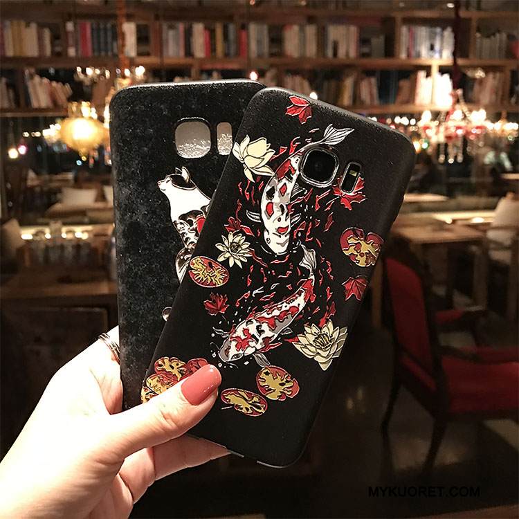 Kuori Samsung Galaxy Note 5 Kohokuviointi Puhelimen Kuoret Musta, Kotelo Samsung Galaxy Note 5 Pehmeä Neste Tuuli Pesty Suede