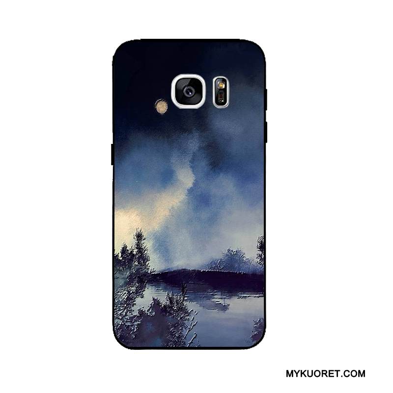 Kuori Samsung Galaxy Note 5 Kohokuviointi Ripustettavat Koristeet Maisema, Kotelo Samsung Galaxy Note 5 Suojaus Puhelimen Kuoret Harmaa