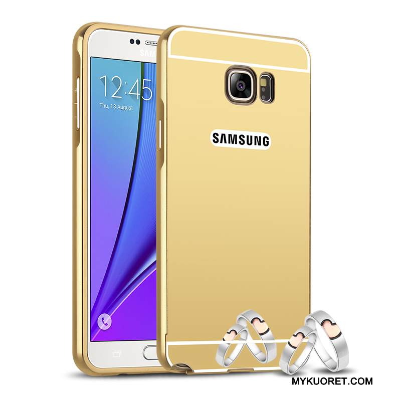 Kuori Samsung Galaxy Note 5 Metalli Kehys Puhelimen Kuoret, Kotelo Samsung Galaxy Note 5 Suojaus Murtumaton Kulta