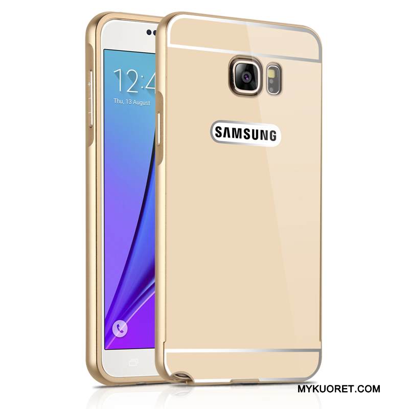 Kuori Samsung Galaxy Note 5 Metalli Murtumaton Peili, Kotelo Samsung Galaxy Note 5 Suojaus Kehys Kulta