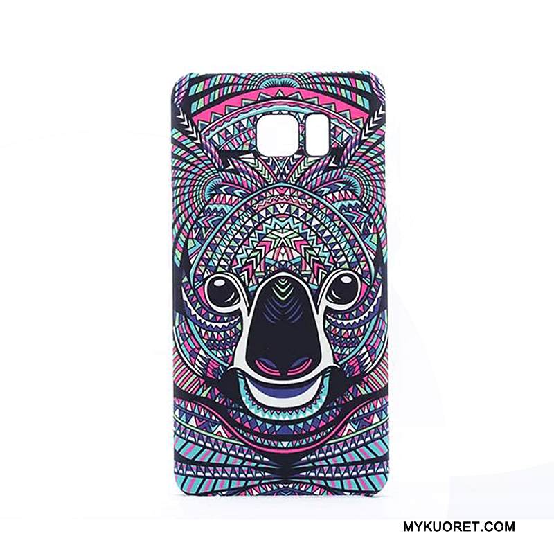 Kuori Samsung Galaxy Note 5 Monivärinen Eläin Puhelimen Kuoret, Kotelo Samsung Galaxy Note 5 Kohokuviointi Kova Pesty Suede