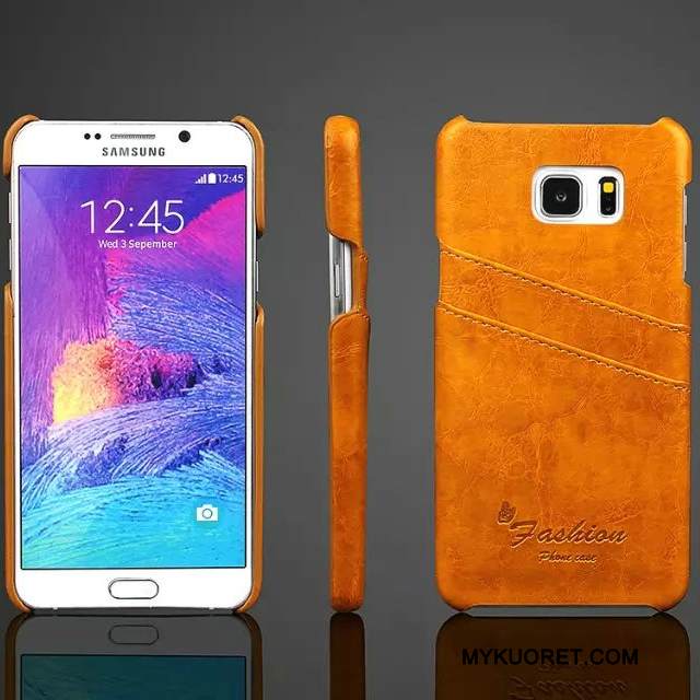 Kuori Samsung Galaxy Note 5 Nahka Takakansi Persoonallisuus, Kotelo Samsung Galaxy Note 5 Suojaus Kortti Sininen