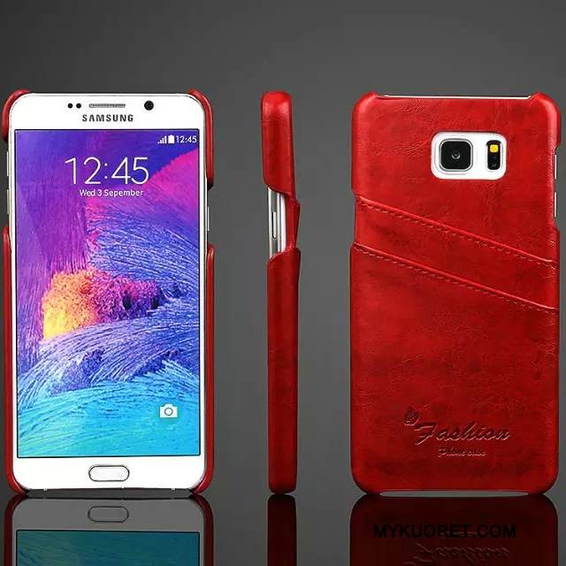 Kuori Samsung Galaxy Note 5 Nahka Takakansi Persoonallisuus, Kotelo Samsung Galaxy Note 5 Suojaus Kortti Sininen